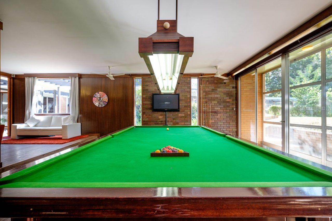 Billiard room, pool table for photoshoots