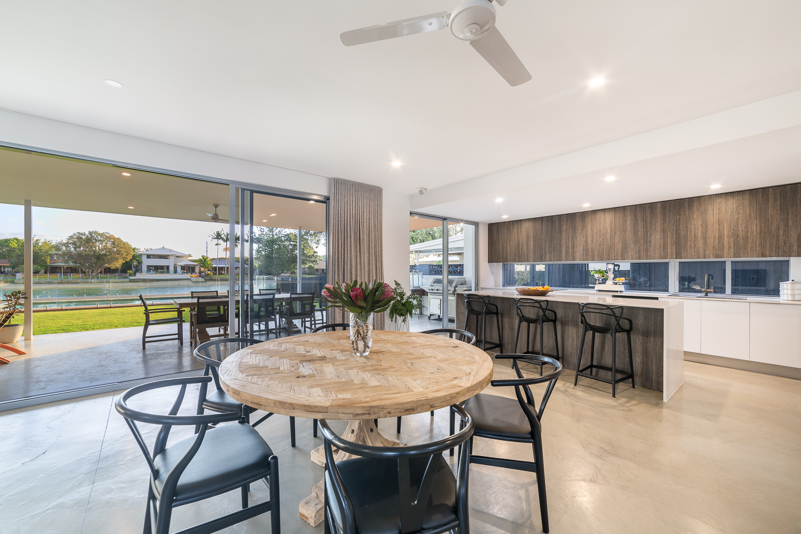 dining space and kitchen contemporary home gold coast