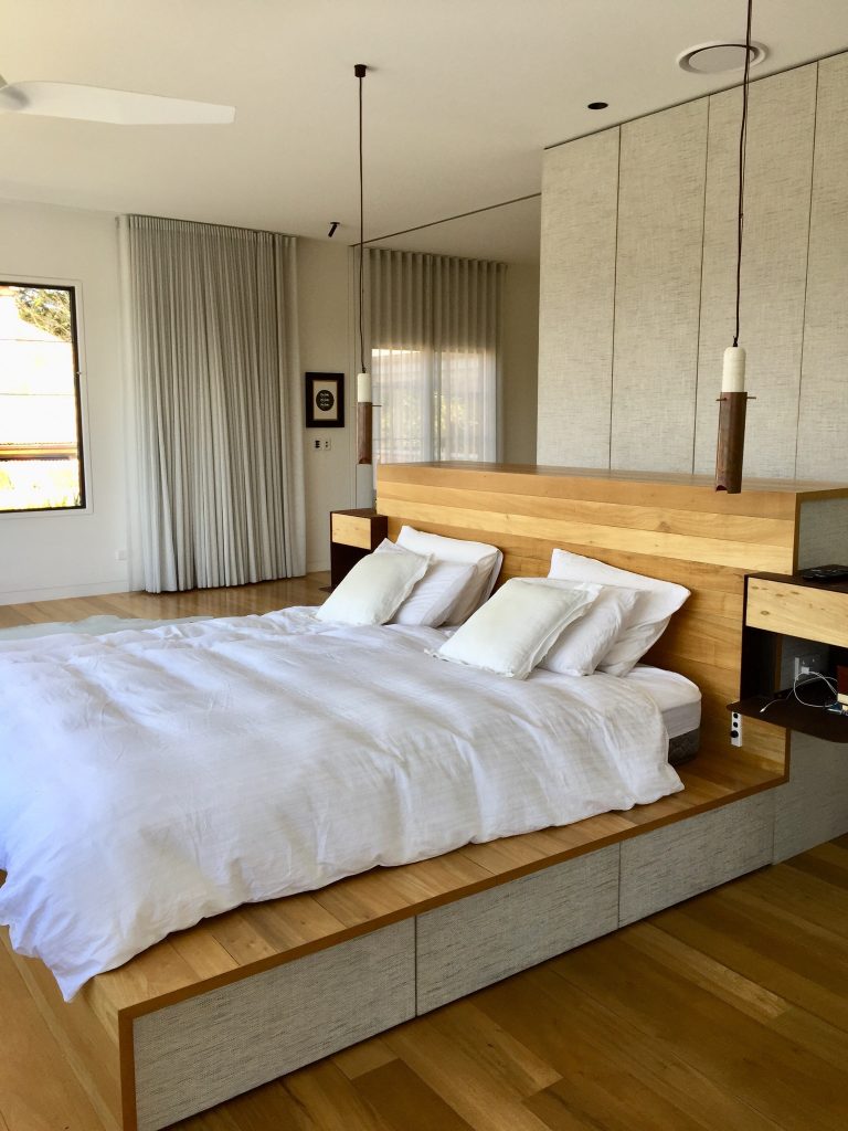 modern bedroom for filming in brisbane
