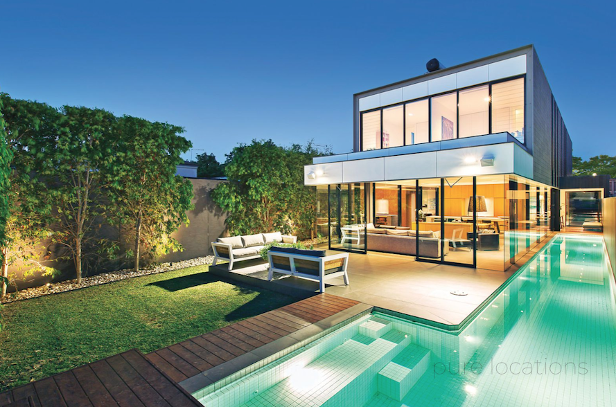 Modern house with pool in melbourne for shoots