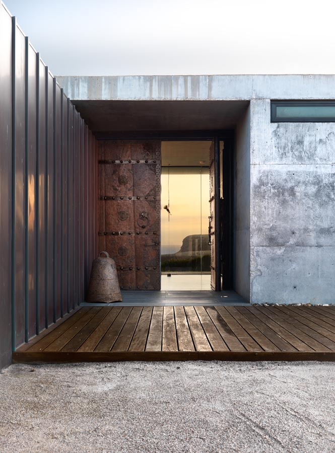 concrete and timber exterior with stunning view in photo shoot location