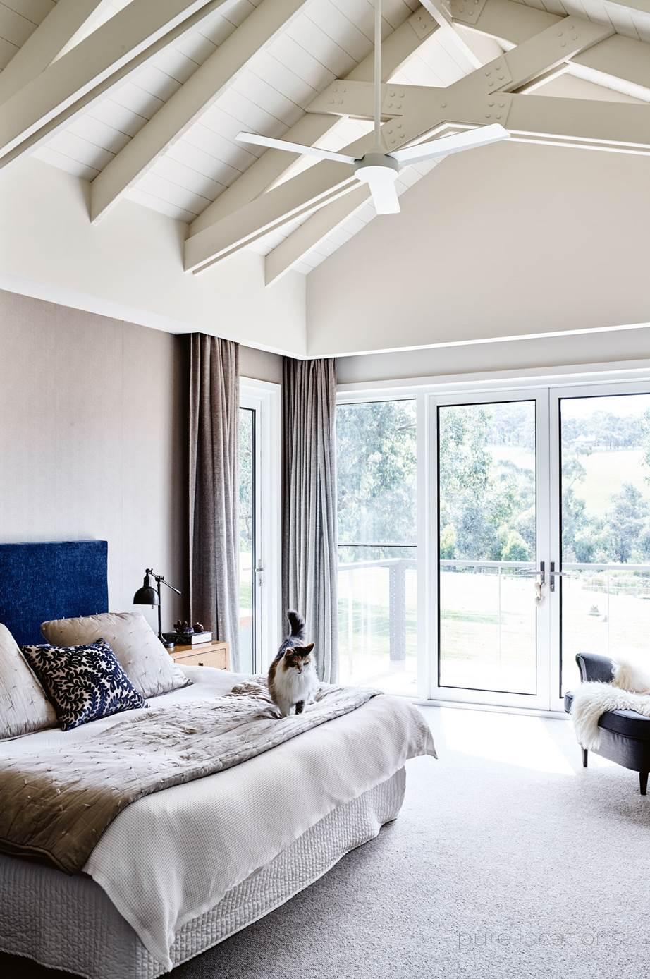 high ceilings in a melbourne bedroom designed for shoots