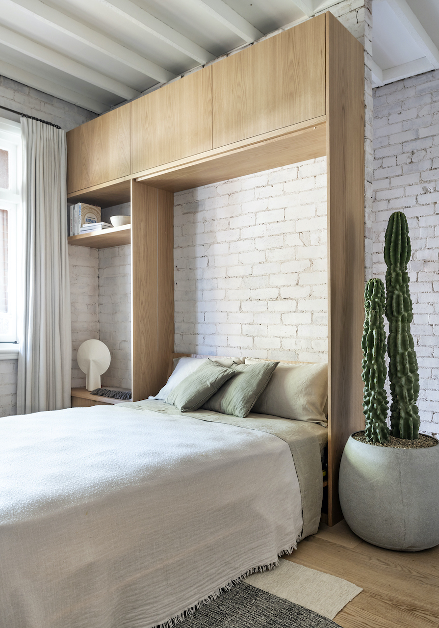 industrial theme bedroom in photoshoot location house in Sydney