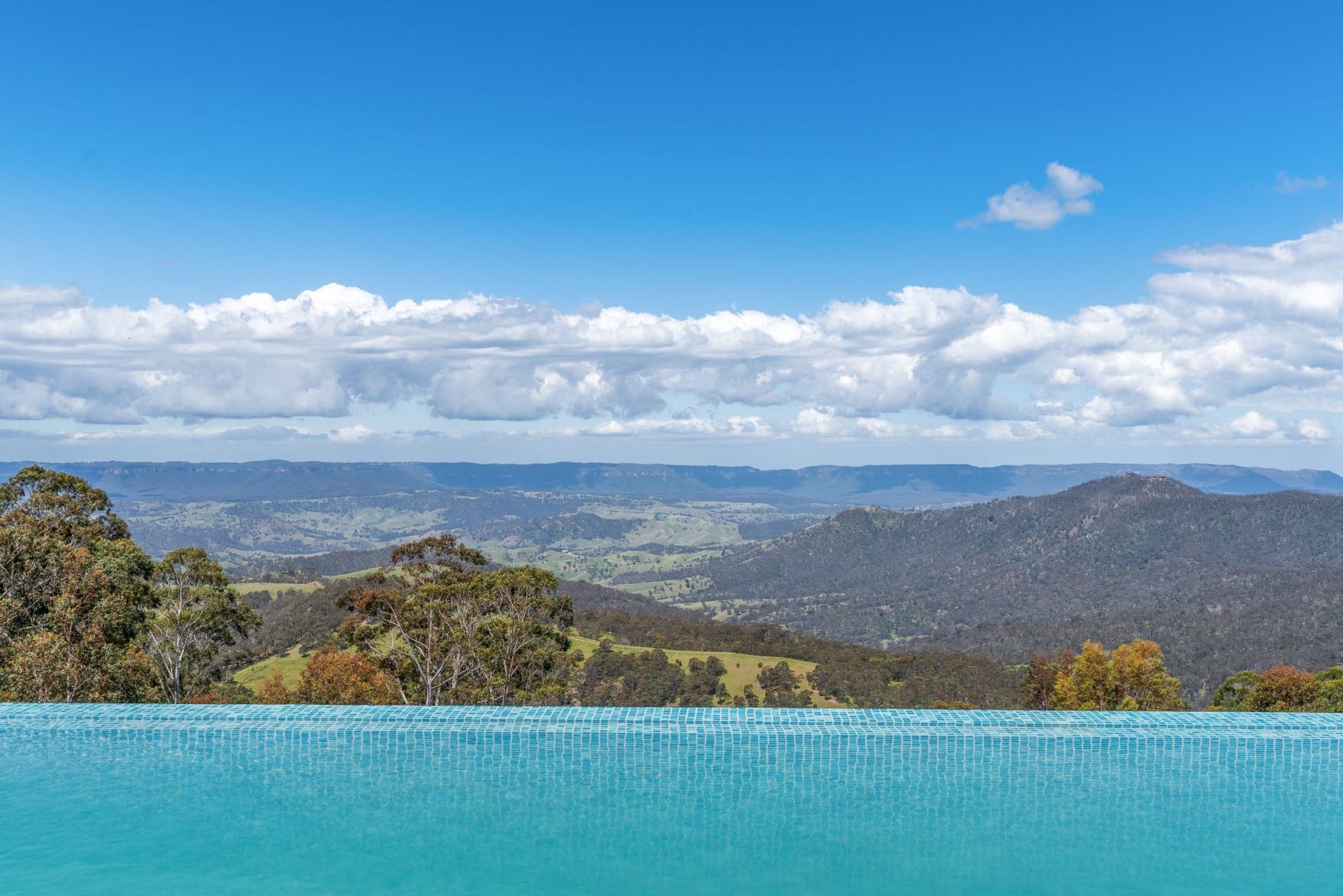 Infinity edge pool with Blue Mountains Views, NSW Location for film and television production