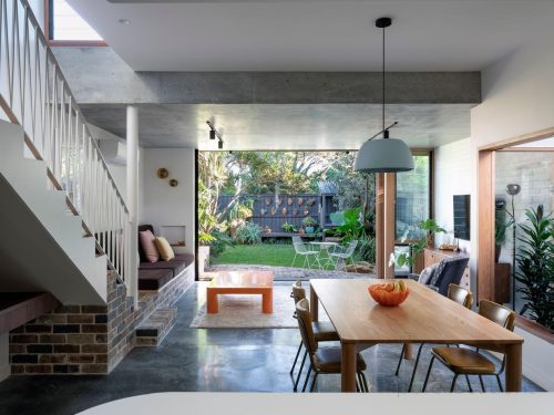 dining space living room backyard