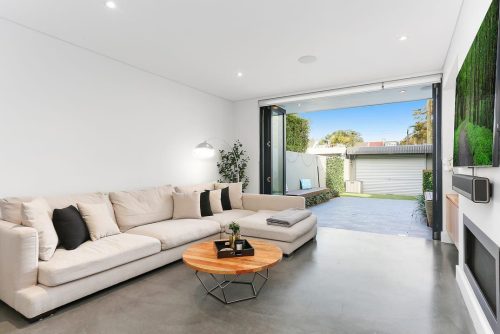 living room outdoor area backyard pool