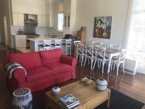 kitchen dining space living room