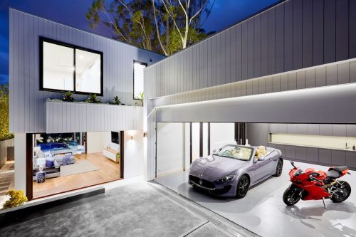 garage driveway facade