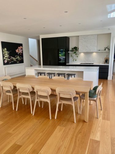 kitchen dining space laundry