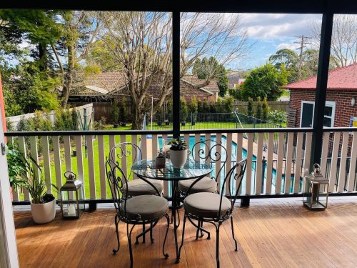 outdoor area backyard pool garden established