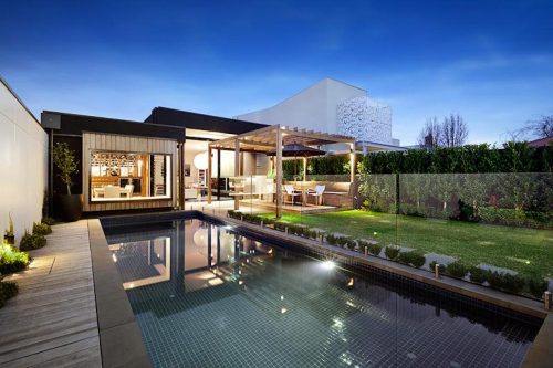 outdoor area backyard garden established pool