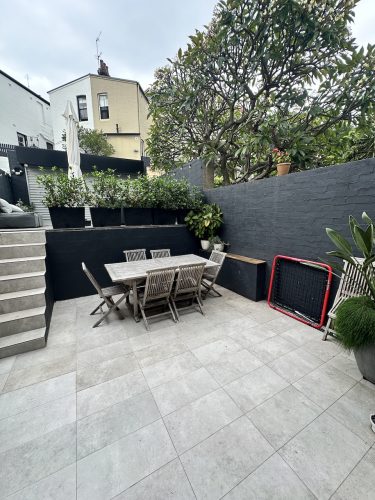 pool backyard garden established