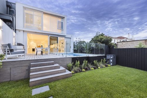 outdoor area backyard garden established pool