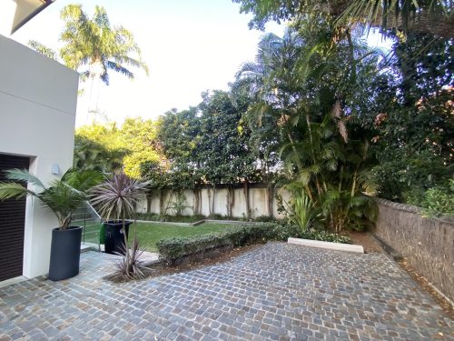 backyard garden established pool
