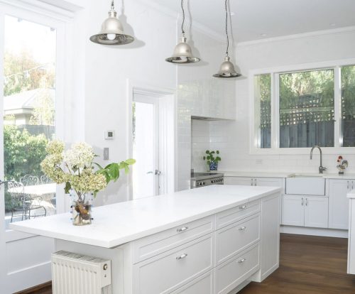 kitchen dining space laundry