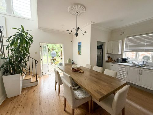 dining space kitchen laundry