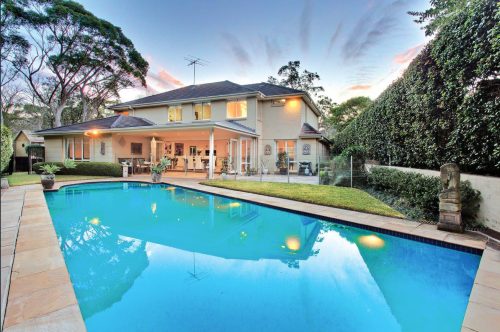 backyard garden established pool outdoor area