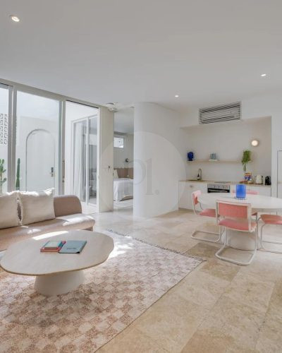 kitchen dining space living room