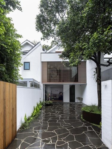 outdoor area driveway garage backyard garden established pool