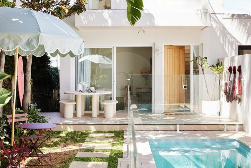 facade driveway backyard pool