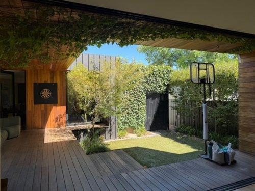 outdoor area backyard garden established pool