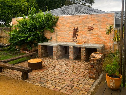 backyard garden established pool