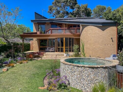outdoor area garden established pool