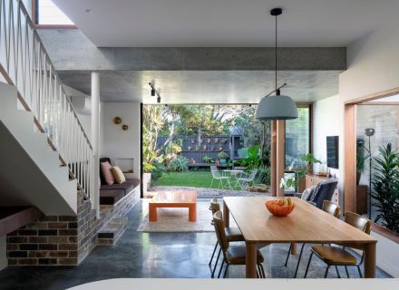 dining space living room backyard