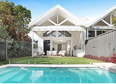 pool outdoor area backyard garden established