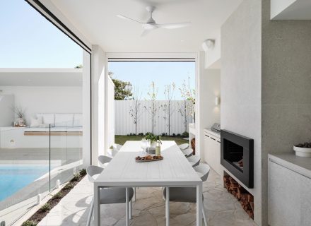 outdoor area pool backyard garden established