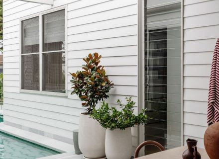 Pool backyard gardens established