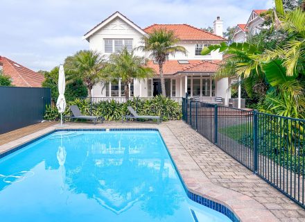 pool backyard garden established