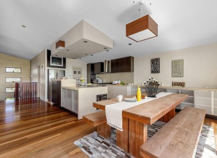 kitchen dining space laundry