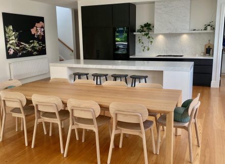 kitchen dining space laundry