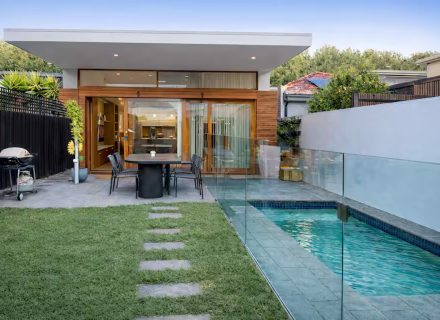 outdoor area garage driveway facade pool