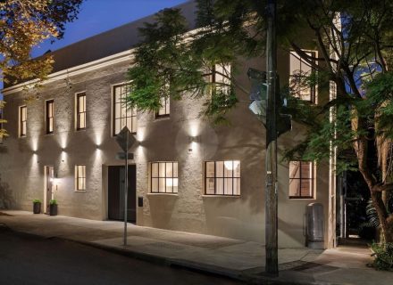 outdoor area facade driveway backyard garden established pool