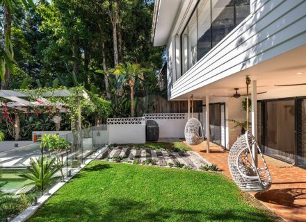 backyard outdoor area garden established