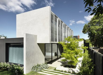 facade garage driveway garden established
