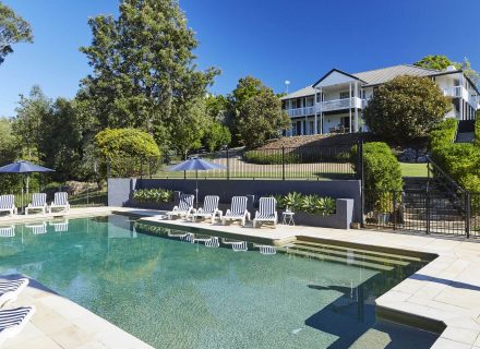 backyard driveway pool garden established